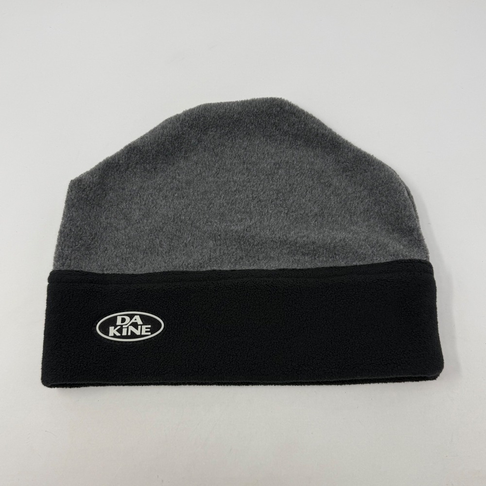 Dakine‎ Fleece Beanie Grey Black Colorblock Winter Snowboard Skater Hat One Size